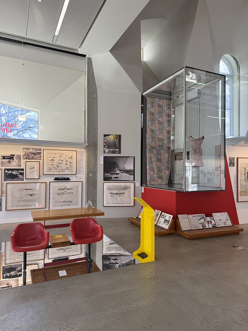 An image of the gallery showcasing the Enrico Taglietti exhibition at Melbourne School of Design
