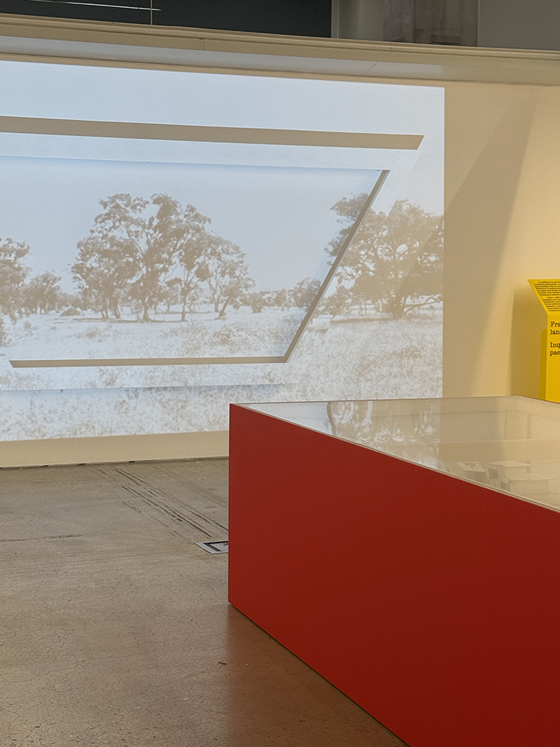 An image of the gallery showcasing the Enrico Taglietti exhibition at Melbourne School of Design