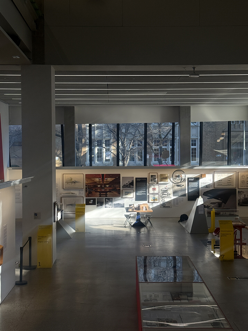 An image of the gallery showcasing the Enrico Taglietti exhibition at Melbourne School of Design