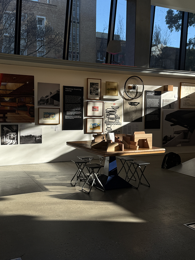 An image of the gallery showcasing the Enrico Taglietti exhibition at Melbourne School of Design