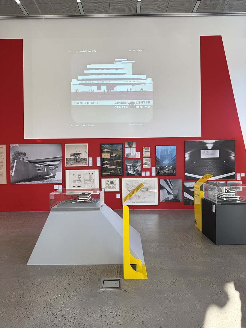 An image of the gallery showcasing the Enrico Taglietti exhibition at Melbourne School of Design